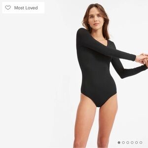 Everlane Classic Black V-Neck Bodysuit